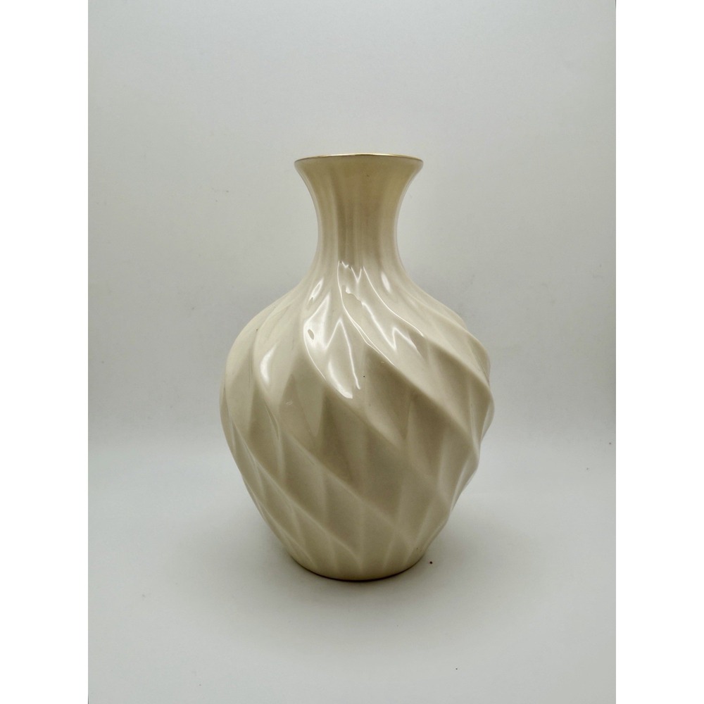 Vintage Lenox Richmond Ivory Bud Vase China Swirl 24K Gold Trim 5.5" Made In USA